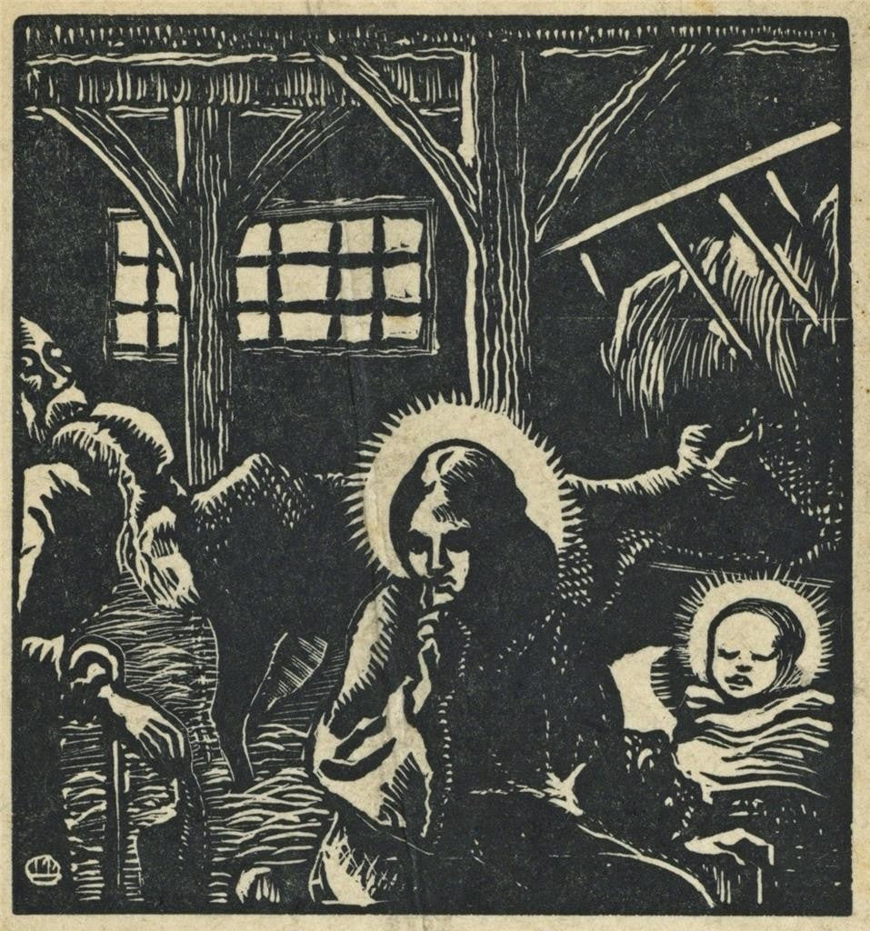 Lucien Pissarro (1863-1944) Small Woodcut - 1927 - New Year0
