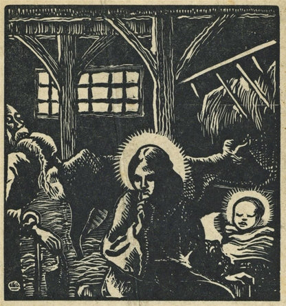 Lucien Pissarro (1863-1944) Small Woodcut - 1927 - New Year0