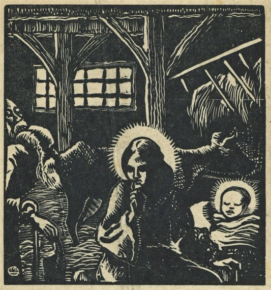 Lucien Pissarro (1863-1944) Small Woodcut - 1927 - New Year0
