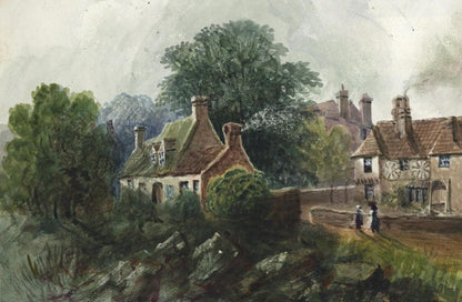 Mary Webster (1794-1883) Watercolour Painting - Cottages Near Broadstairs 18432