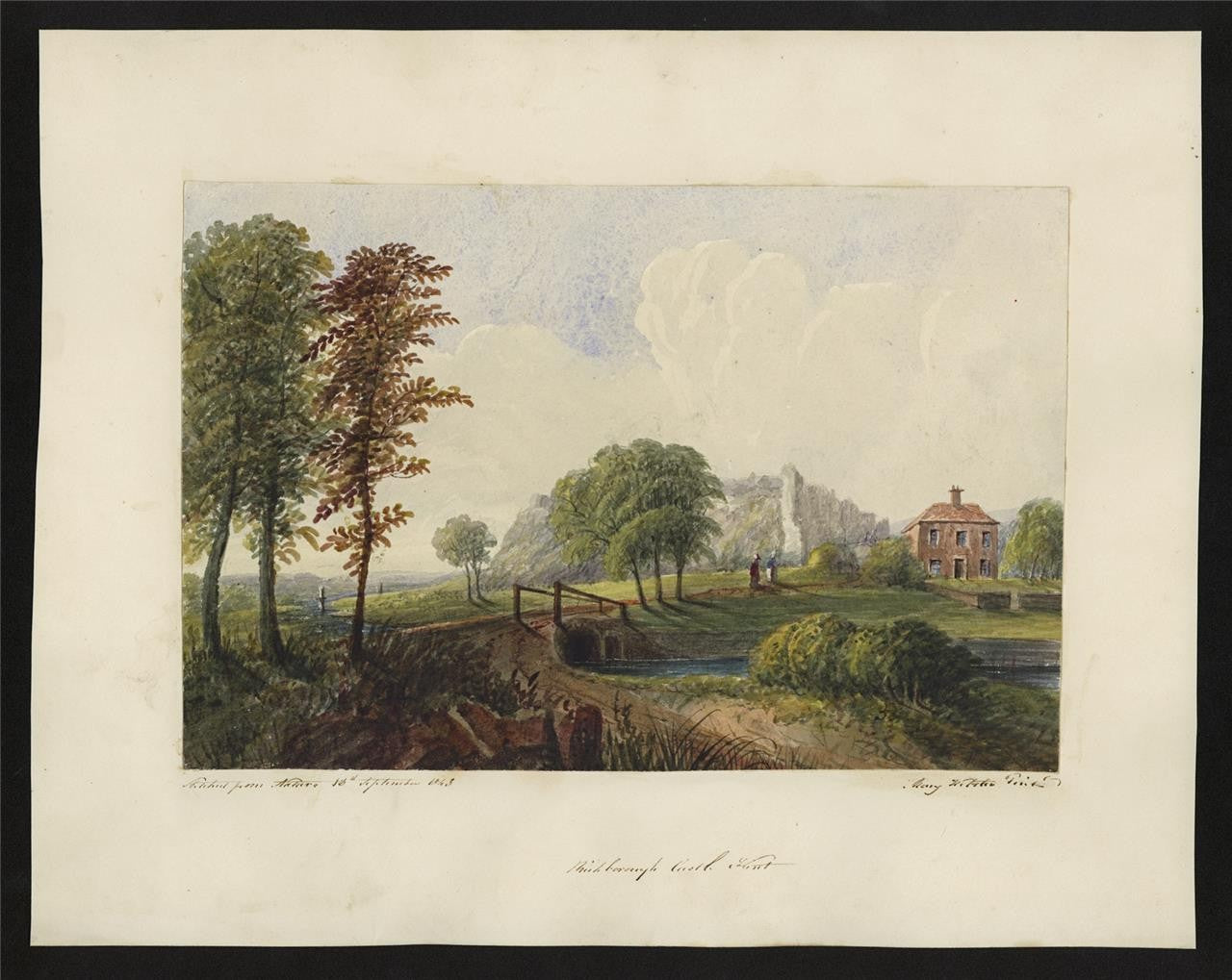 Mary Webster (1794-1883) - Watercolour Painting - Richborough Castle Kent 18431