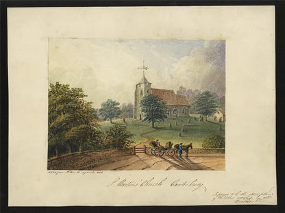 Mary Webster (1794-1883) Watercolour Painting St Martin's Church Canterbury 18431