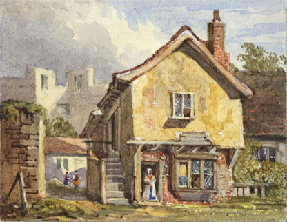 Style Of Samuel Prout Carnarvon Miniature Watercolour Painting 19th Century0