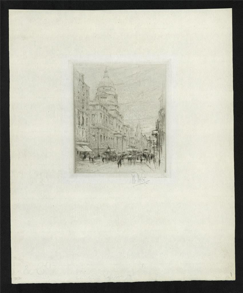 William Walcot (1874-1943) Signed Etching The University Edinburgh Scotland1