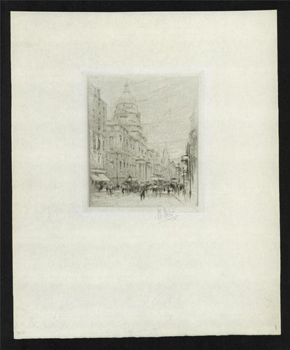 William Walcot (1874-1943) Signed Etching The University Edinburgh Scotland1