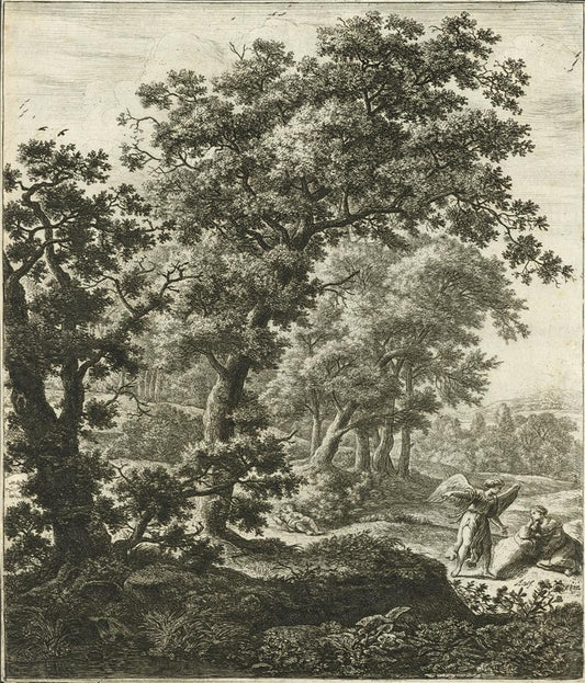 Antonie Waterloo Antique Etching Hagar Consoled by the Angel - Fountaine Walker0