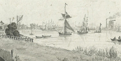 James Wilcox (17781865) Watercolour Painting  Blackwall Reach London 184310