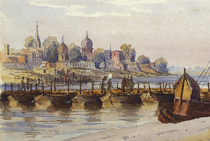 The Ganges Jhusi India 1905 - Watercolour Painting - Arthur Herbert Hussey2