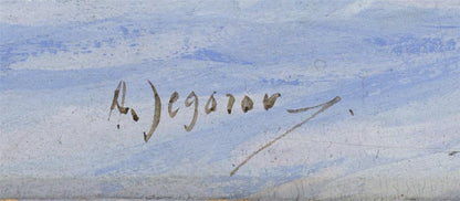 Andrei Yegorov (1878-1954) - Painting - Snowy Winter Landscape2