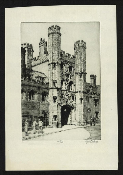Cyril Edward Power (1872-1951) Pencil Signed Etching St John's College Cambridge1