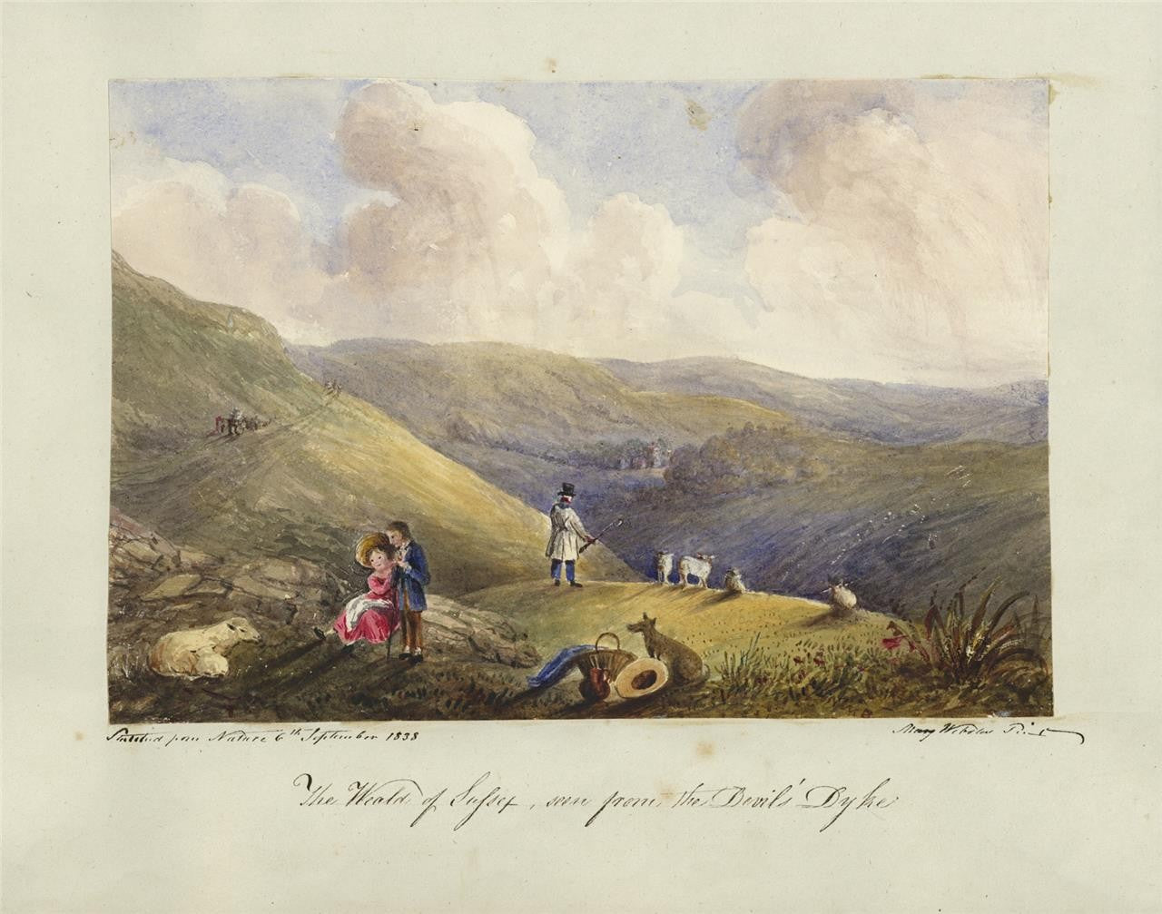 Mary Webster Watercolour Painting The Weald Of Sussex From The Devil's Dyke 18389