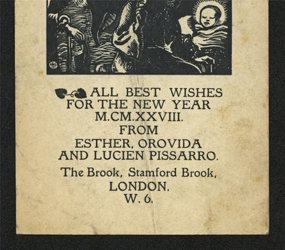 Lucien Pissarro (1863-1944) Small Woodcut - 1927 - New Year6