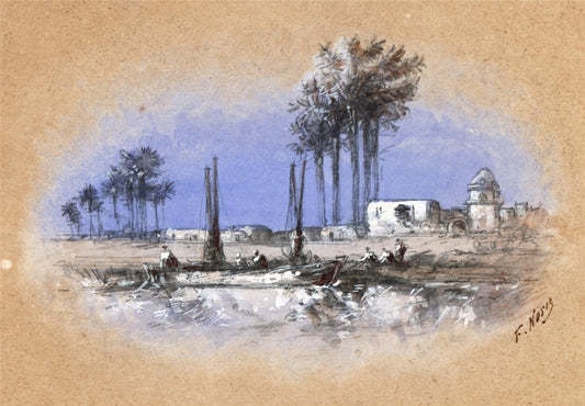 Frank V. Norie - Miniature Watercolour Painting - North Africa - 19th Century0