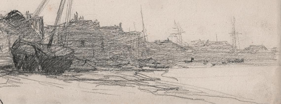 George Charles Haite (1855-1924) Pencil Drawing Wells-Next-The-Sea 18996