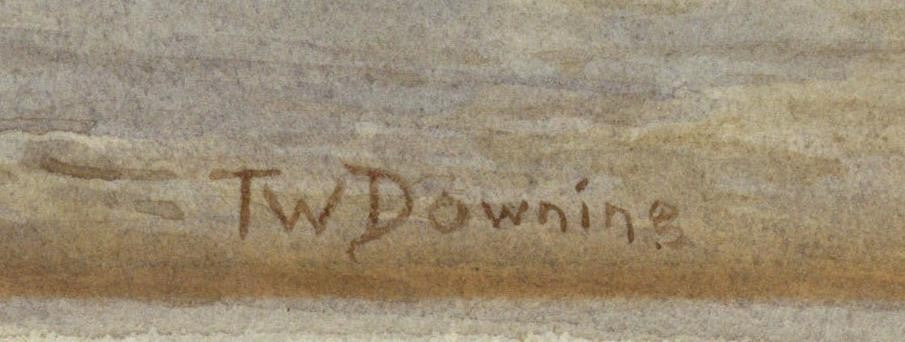 T W Downing Antique Watercolour Painting The Old Recruiting House Birmingham1