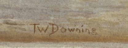 T W Downing Antique Watercolour Painting The Old Recruiting House Birmingham1