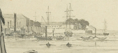 James Wilcox (1778-1865) Watercolour Painting - Blackwall London 1843 - Thames10