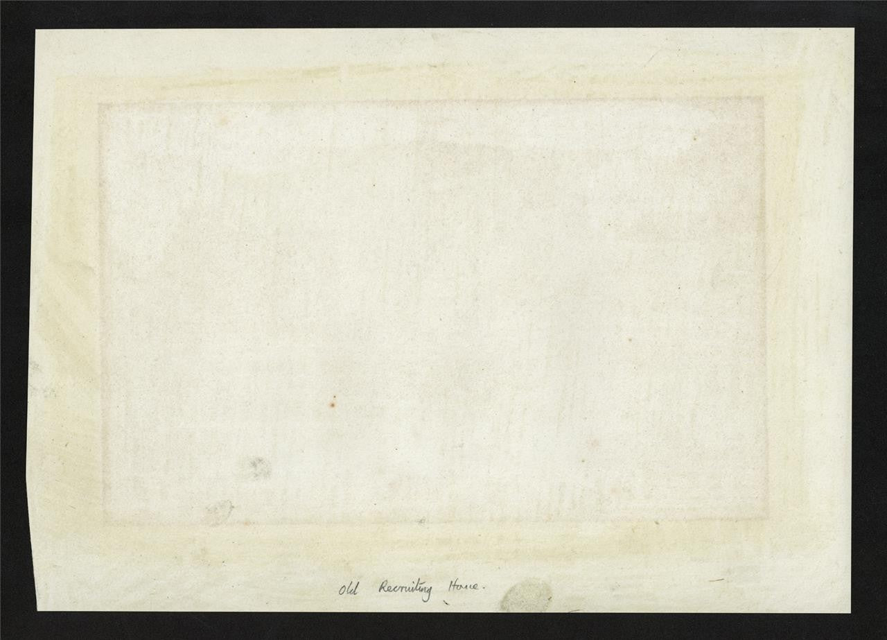 T W Downing Antique Watercolour Painting The Old Recruiting House Birmingham4