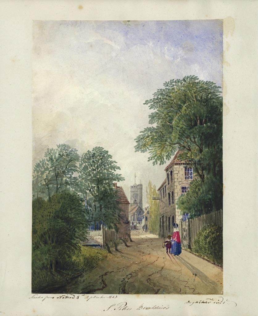 Mary Webster (1794-1883) Watercolour Painting St Peter's Broadstairs Kent 18438