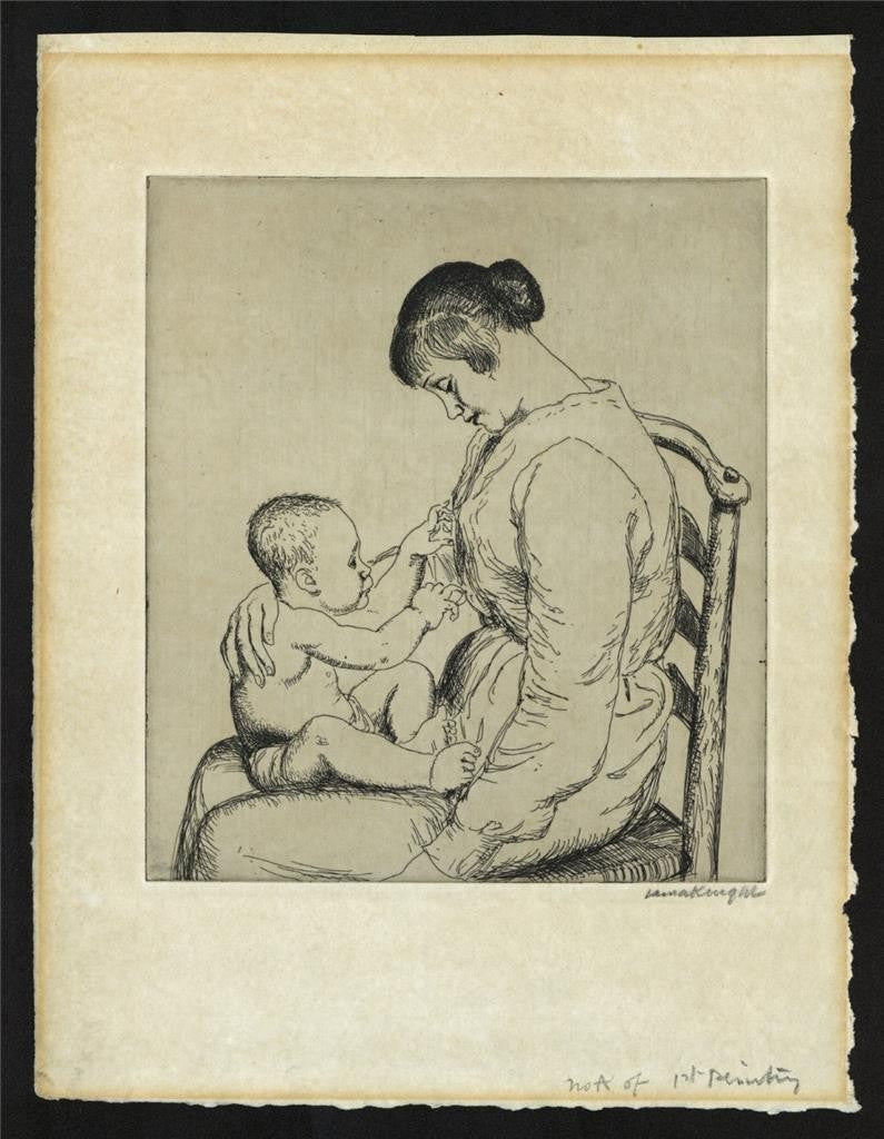Dame Laura Knight (18771970) Pencil Signed Etching Mother & Child1