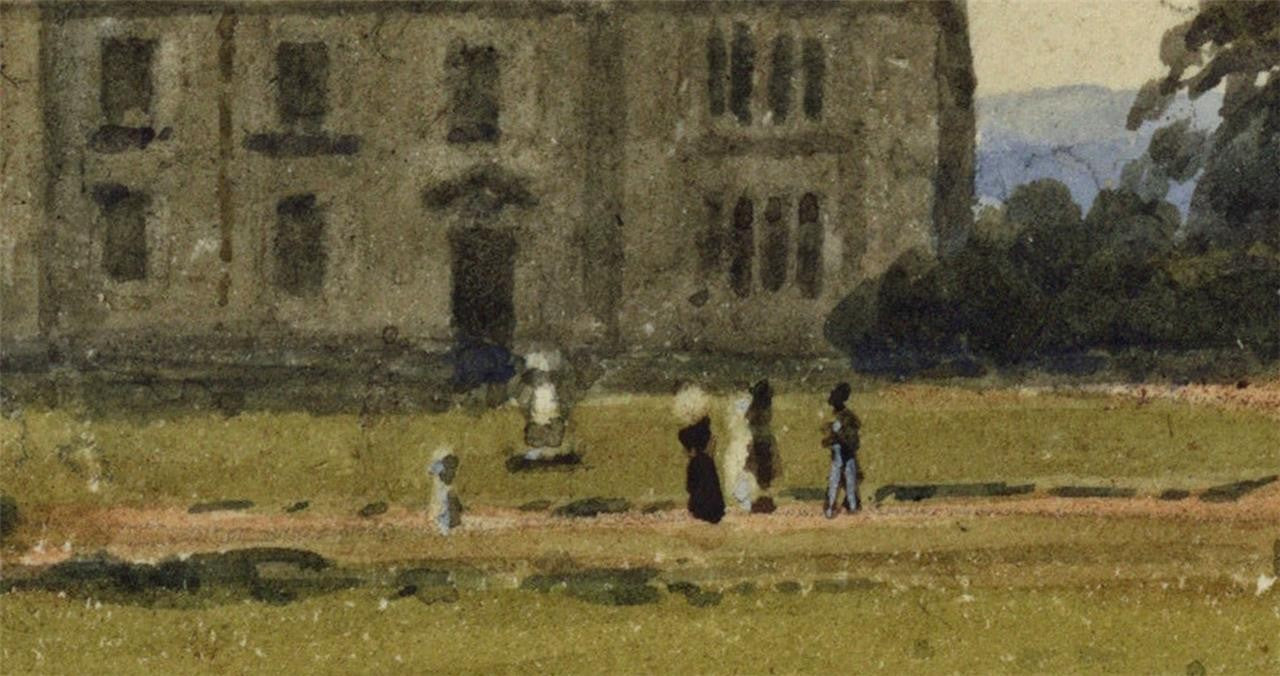 Newland Park? Buckinghamshire c1832 - Antique Watercolour Painting - Nash6