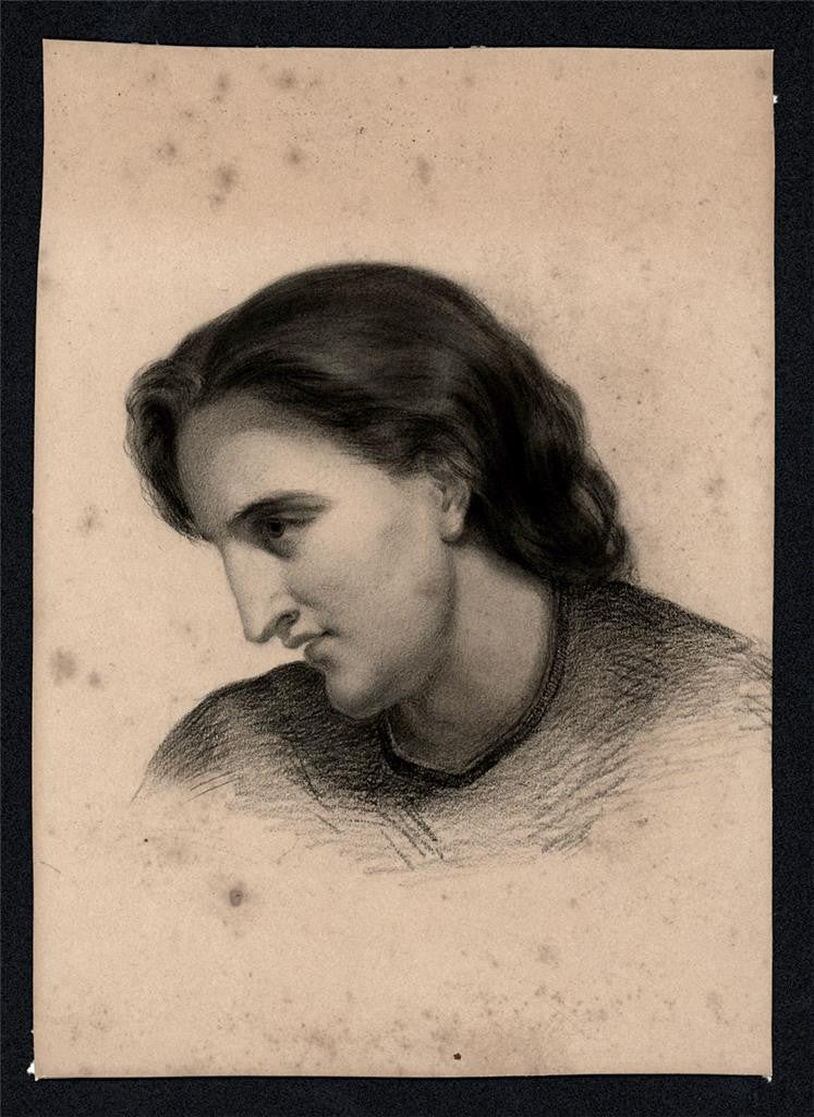 ELMA MARY GOVE (1832-1921) Pastel Drawing - PORTRAIT OF A LADY - AMERICAN ARTIST2