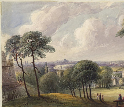 Mary Webster (1794-1883) Watercolour Painting London From Greenwich Park 18386