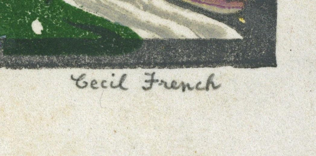 Cecil French (18791953) Pencil Signed Woodcut  The Mad Queen2
