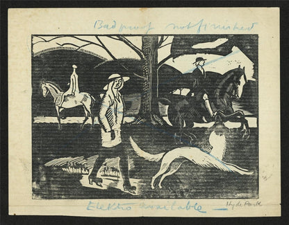 Ludovic-Rodo Pissarro (1878-1952) Antique Wood Engraving - Hyde Park London1