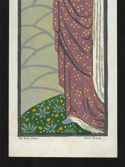 Cecil French (18791953) Pencil Signed Woodcut  The Mad Queen5