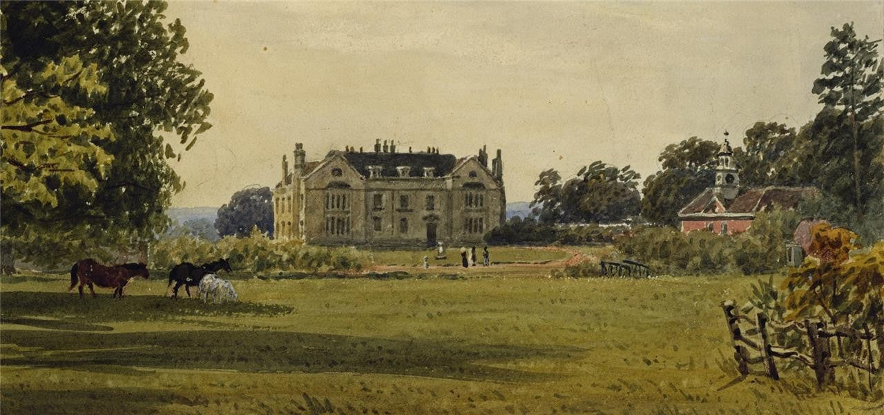 Newland Park? Buckinghamshire c1832 - Antique Watercolour Painting - Nash2