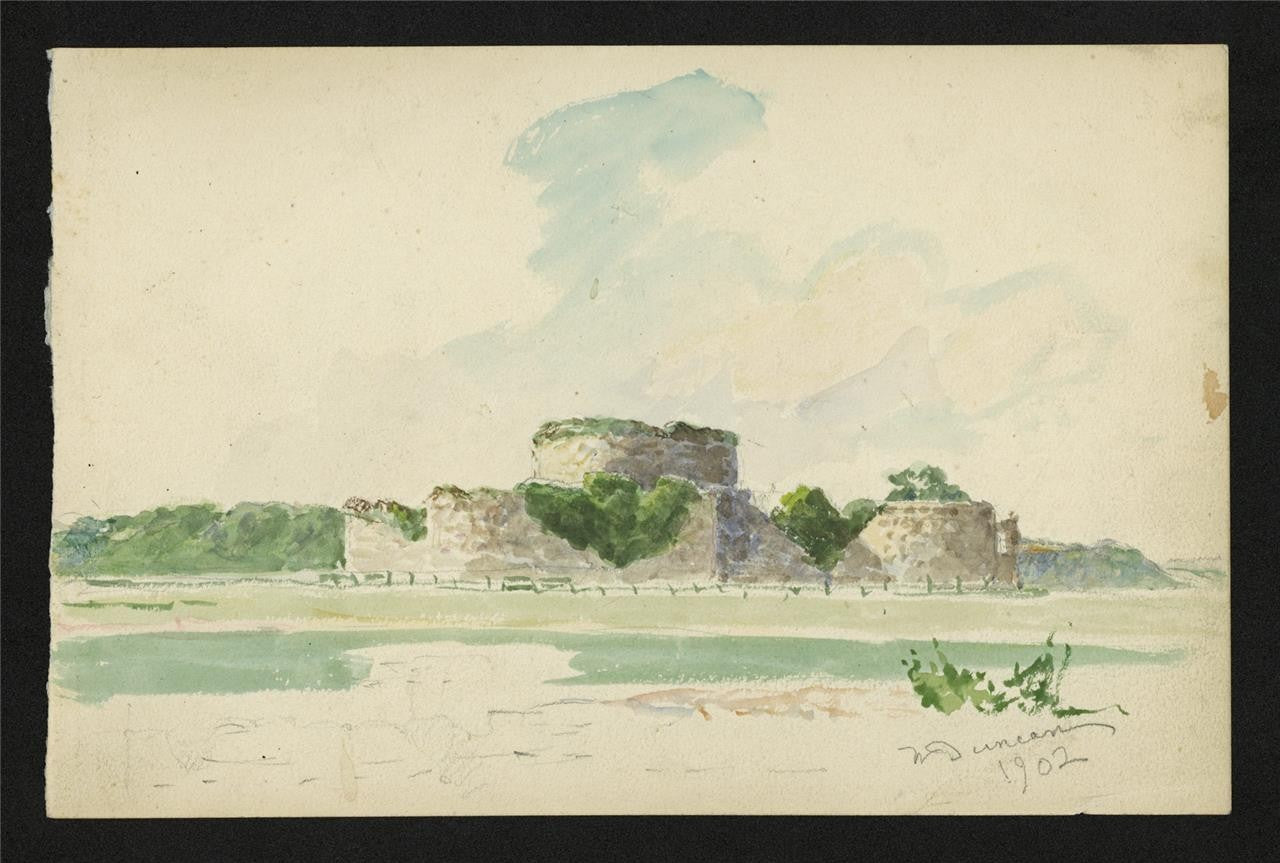 Walter Duncan (1848-1932) - Watercolour Painting - Camber Castle Near Rye 19022