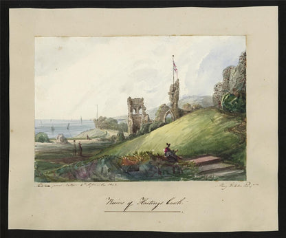 Mary Webster (1794-1883) - Watercolour Painting - Ruins Of Hastings Castle 18421