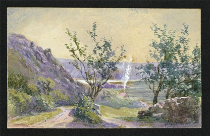 Moulin Huet Bay Guernsey - Miniature Watercolour Painting - 19th Century1
