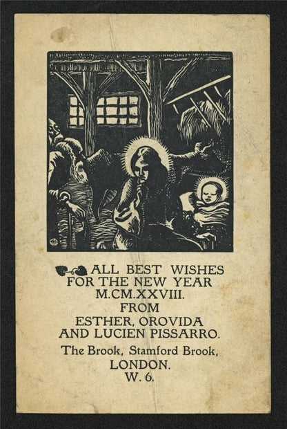 Lucien Pissarro (1863-1944) Small Woodcut - 1927 - New Year1