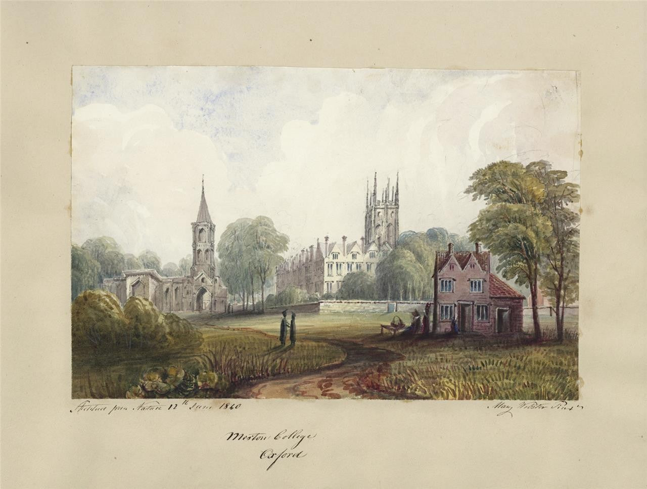 Mary Webster (1794-1883) Watercolour Painting - Merton College Oxford 18408