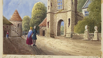 Mary Webster (1794-1883) Watercolour Painting Gateway Old Abbey Wilmington 18425