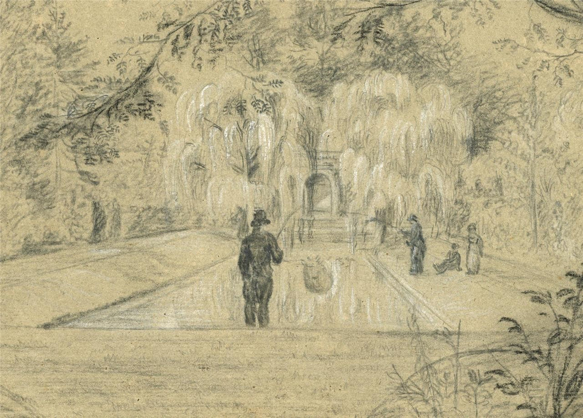 James Wilcox (1778-1865) Drawing - Garden Scene At Edmonton 1815 - 19th Century4