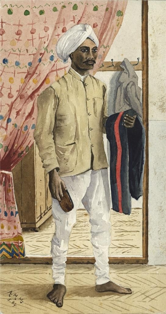 Chokra Portrait India 1889 - Watercolour Painting - Arthur Herbert Hussey0