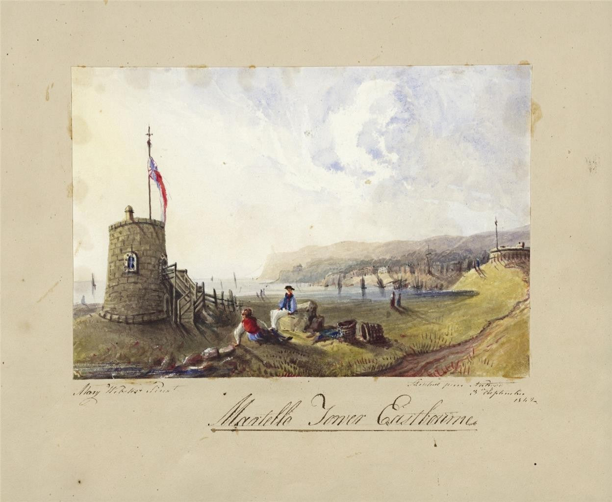Mary Webster (1794-1883) Watercolour Painting Martello Tower Eastbourne 18427