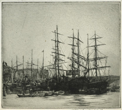 Mortimer Menpes (1855-1938) Pencil Signed Etching South Bank Near London Bridge0