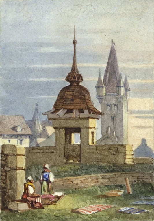 Style Of Samuel Prout Mayence Germany Watercolour Painting 19th Century0