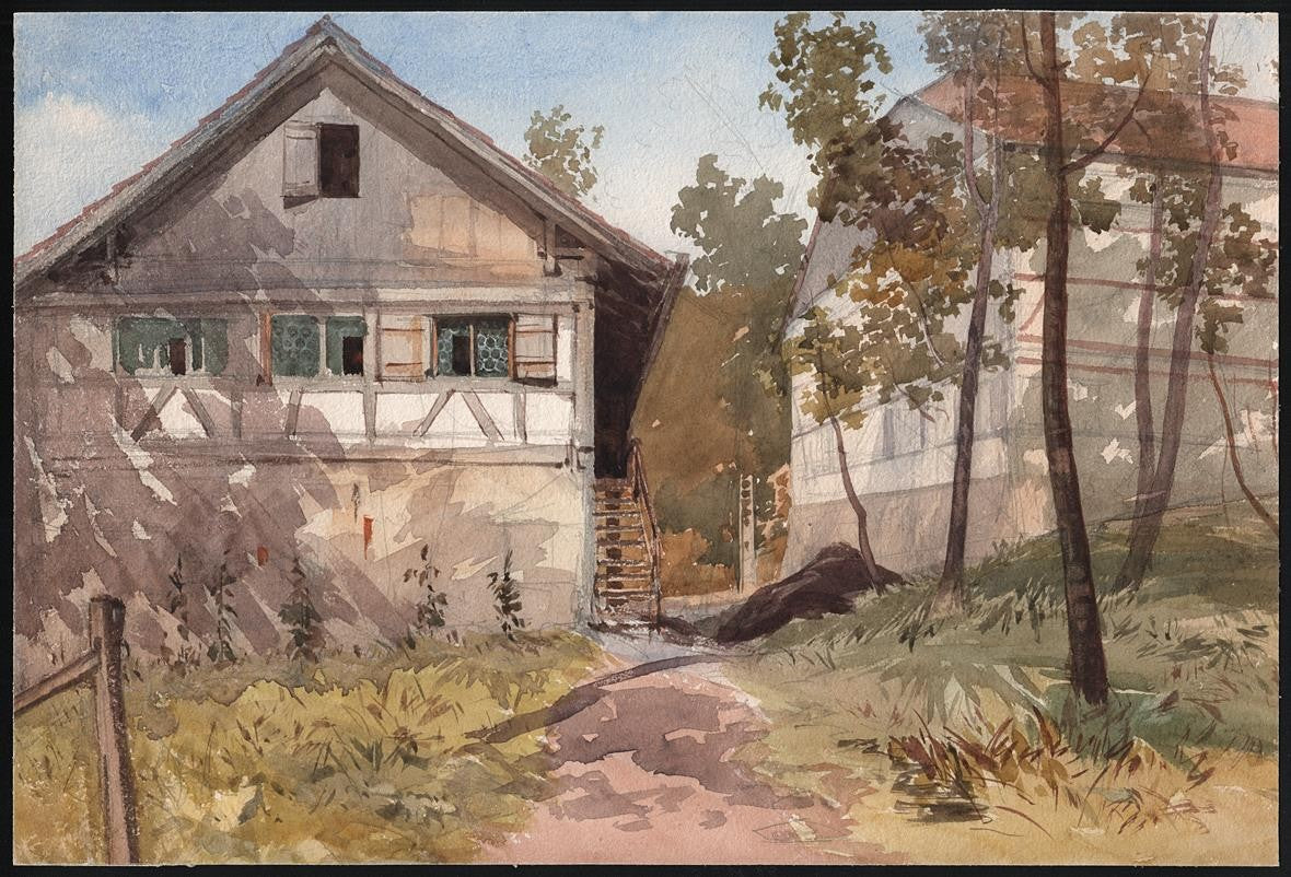 Sir George Charles D’Aguilar - Watercolour Painting Near Salenstein Switzerland4