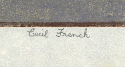 Cecil French (18791953) Pencil Signed Woodcut  Early 20th Century2