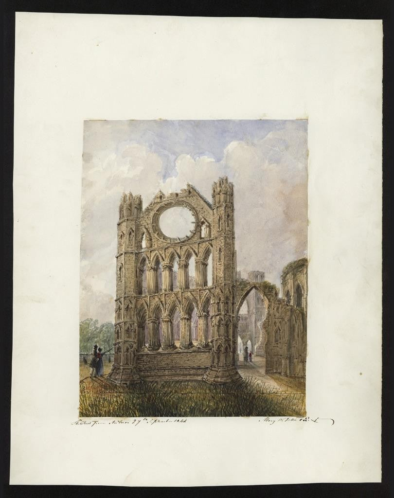 Mary Webster (1794-1883) - Watercolour Painting Elgin Cathedral Scotland 18441
