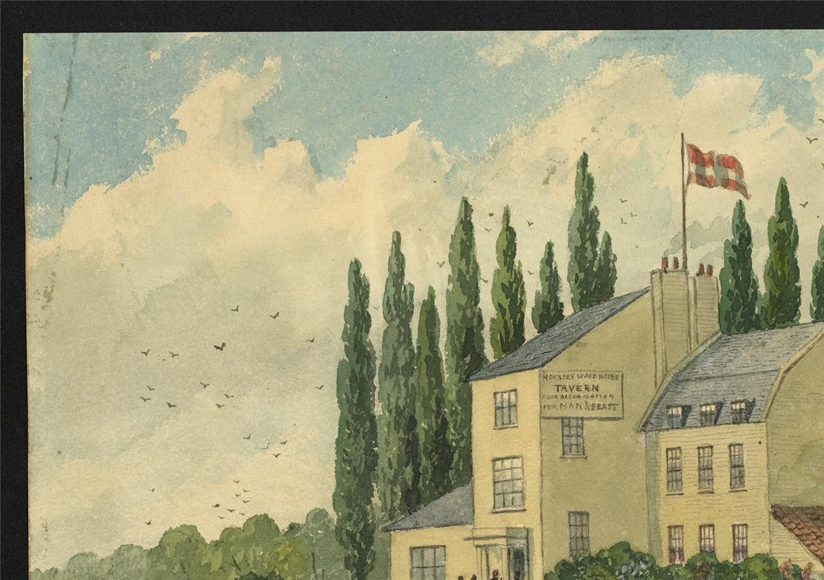 Hornsey Wood House Tavern London 1836 Watercolour Painting - Finsbury Park11