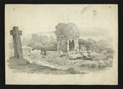 Baptistery Study - Antique Watercolour Painting - 19th Century2