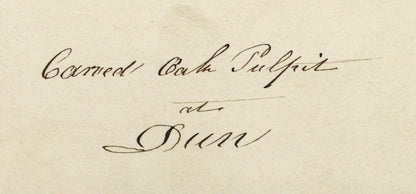 Mary Webster (1794-1883) Watercolour Painting Oak Pulpit Dun Angus Scotland 18554