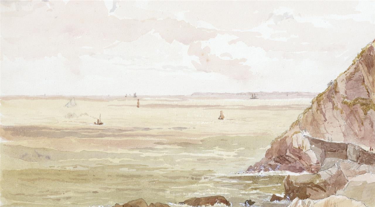 Capstone Point Ilfracombe Devon 1866 Watercolour Painting - 19th Century3