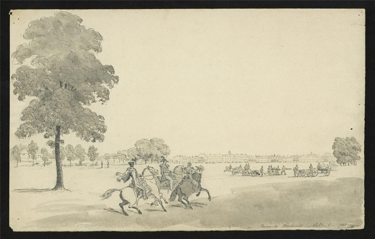 James Wilcox (1778-1865) Painting Royal Artillery Barracks Woolwich London 18431